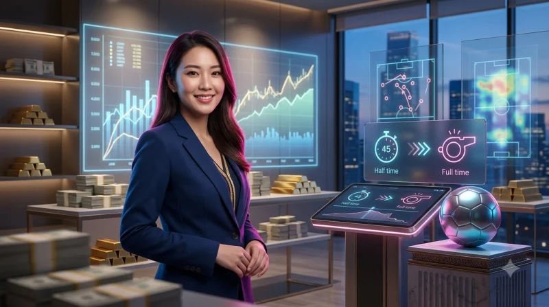 Minh họa khái niệm Half Time trong bóng đá
